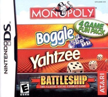 4 Game Fun Pack Monopoly + Boggle + Yahtzee + Battleship