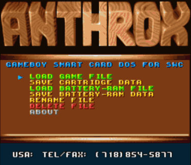 Anthrox Gameboy Smart Card DOS For SWC DX 