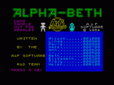 Alpha-Beth (1985)(A & F Software)