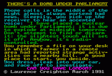 There's A Bomb Under Parliament (1991)(Zenobi Software)